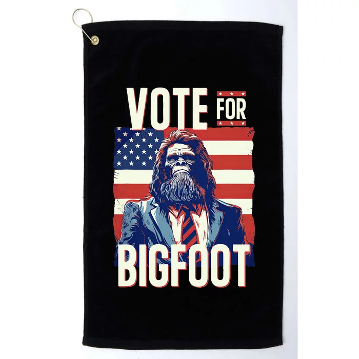 Bigfoot For President Election Vote Sasquatch USA Flag 2024 Platinum Collection Golf Towel