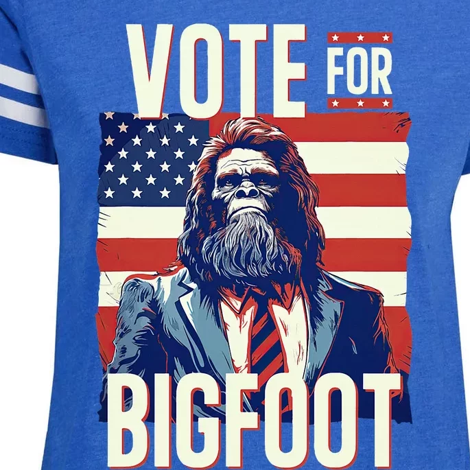 Bigfoot For President Election Vote Sasquatch Usa Enza Ladies Jersey Football T-Shirt