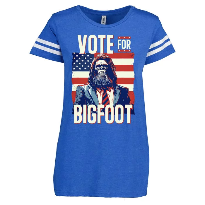 Bigfoot For President Election Vote Sasquatch Usa Enza Ladies Jersey Football T-Shirt