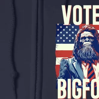 Bigfoot For President Election Vote Sasquatch Usa Flag 2024 Full Zip Hoodie