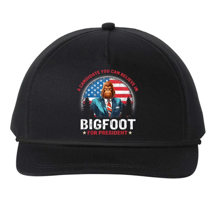 Bigfoot For President Believe Vote Elect Sasquatch Candidate Snapback Five-Panel Rope Hat