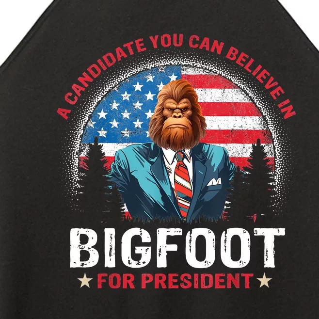 Bigfoot For President Believe Vote Elect Sasquatch Candidate Women’s Perfect Tri Rocker Tank