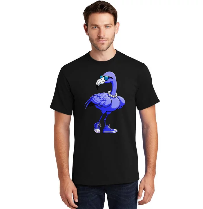 Blue Flamingo Pearls Comma La Kamala Harris 2024 Gift Tall T-Shirt