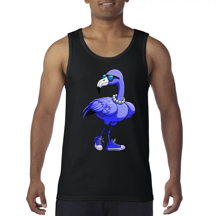 Blue Flamingo Pearls Comma La Kamala Harris 2024 Gift Tank Top