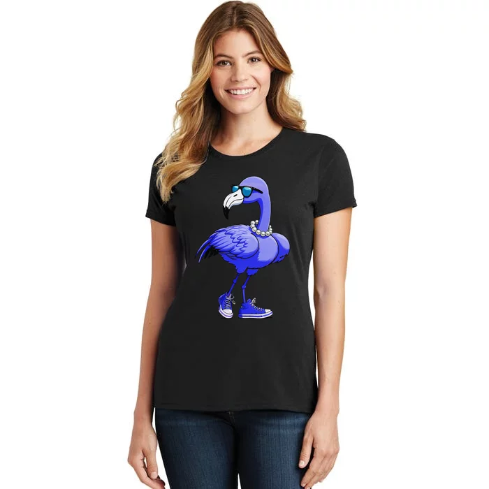 Blue Flamingo Pearls Comma La Kamala Harris 2024 Gift Women's T-Shirt