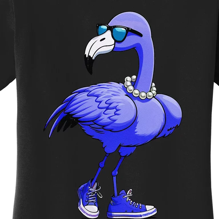 Blue Flamingo Pearls Comma La Kamala Harris 2024 Gift Women's T-Shirt