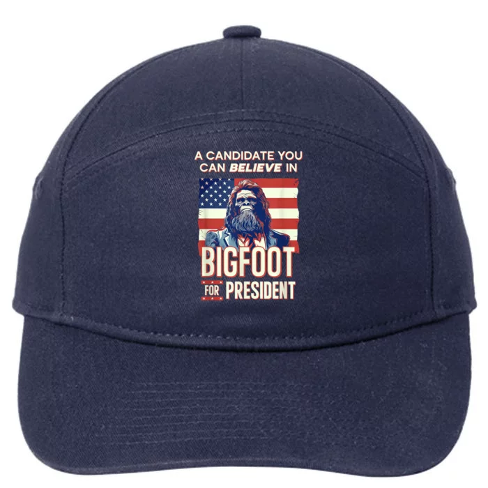 Bigfoot For President Believe Vote Elect Sasquatch Candidate 7-Panel Snapback Hat