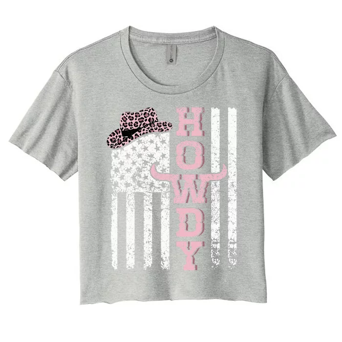 Bigfoot for President Election Vote Sasquatch USA Flag 2024 Women's Crop Top Tee