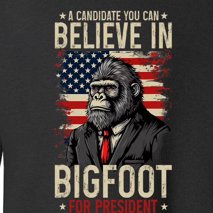 Bigfoot For President Election 2024 Funny Vote Sasquatch Usa Toddler Sweatshirt