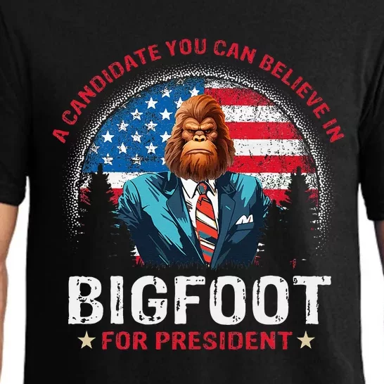 Bigfoot For President Believe Vote Elect Sasquatch Candidate Pajama Set