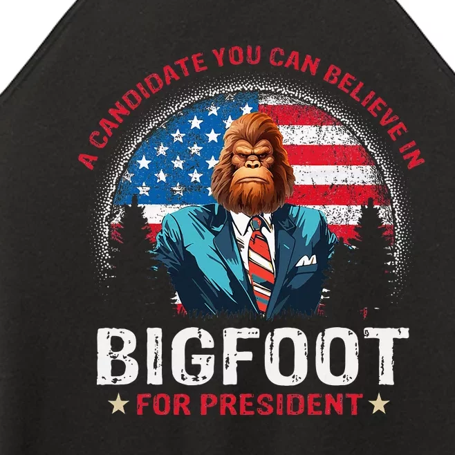 Bigfoot For President Believe Vote Elect Sasquatch Candidate Women’s Perfect Tri Rocker Tank