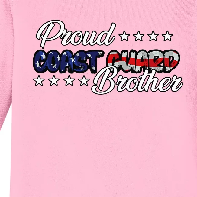 Bold Flag Proud Uscg Coast Guard Brother Baby Long Sleeve Bodysuit