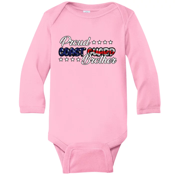 Bold Flag Proud Uscg Coast Guard Brother Baby Long Sleeve Bodysuit