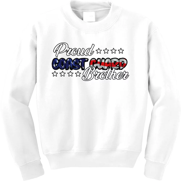 Bold Flag Proud Uscg Coast Guard Brother Kids Sweatshirt