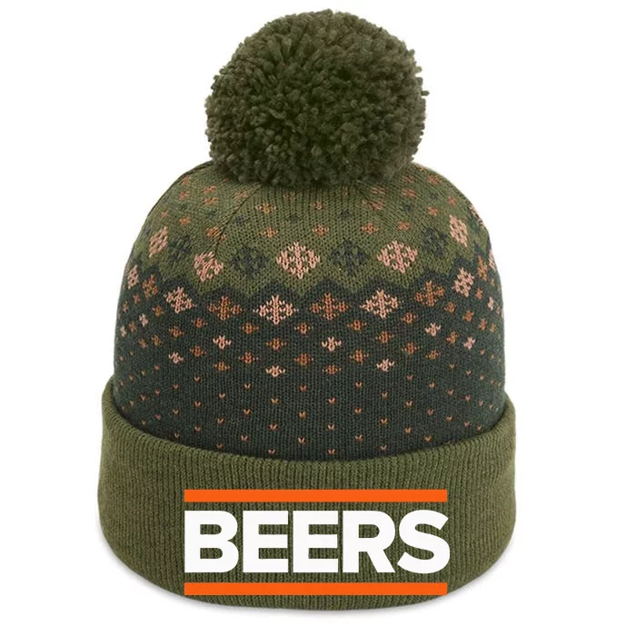 Beers Funny Party Beer Day Drinking Blue & Orange The Baniff Cuffed Pom Beanie