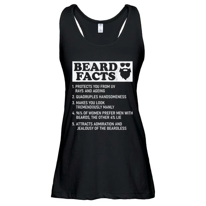 Beard Facts Protects Ageing Makes Manly Funny Bearded Dad Ladies Essential Flowy Tank