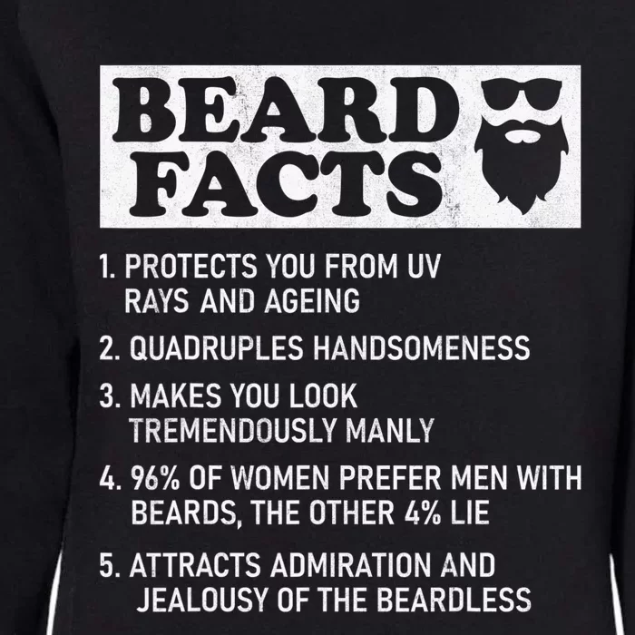 Beard Facts Protects Ageing Makes Manly Funny Bearded Dad Womens California Wash Sweatshirt