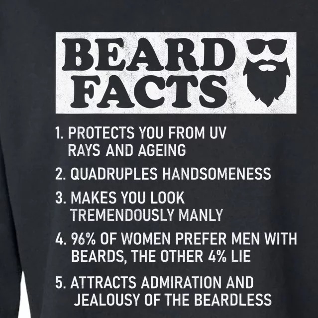 Beard Facts Protects Ageing Makes Manly Funny Bearded Dad Cropped Pullover Crew