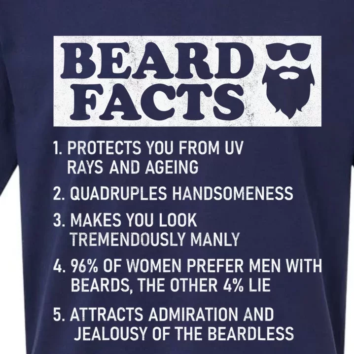 Beard Facts Protects Ageing Makes Manly Funny Bearded Dad Sueded Cloud Jersey T-Shirt