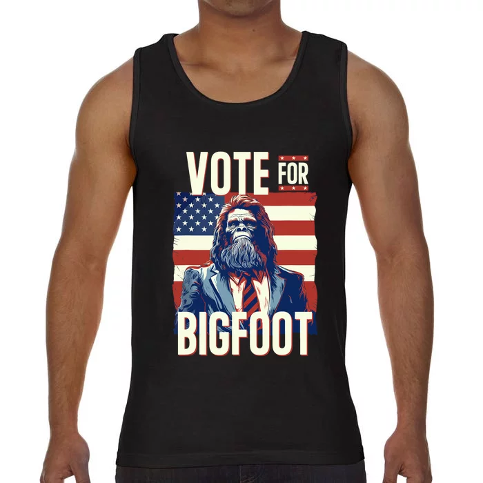 Bigfoot For President Election Vote Sasquatch USA Flag 2024 Comfort Colors® Tank Top