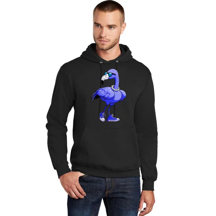 Blue Flamingo Pearls Comma La Kamala Harris 2024 Tall Hoodie