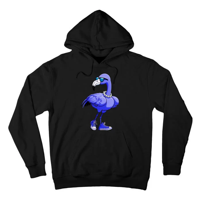 Blue Flamingo Pearls Comma La Kamala Harris 2024 Tall Hoodie