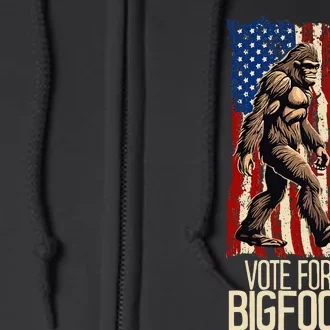 Bigfoot for President Election Vote Sasquatch USA Flag 2024 Full Zip Hoodie