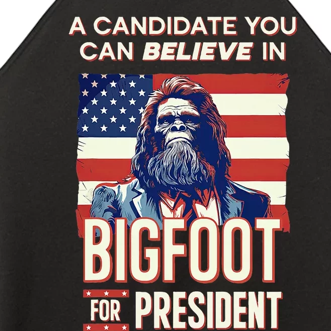 Bigfoot For President Believe Vote Elect Sasquatch Candidate Women’s Perfect Tri Rocker Tank