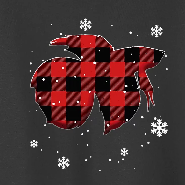 Betta Fish Plaid Christmas Toddler T-Shirt