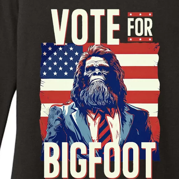 Bigfoot For President Election Vote Sasquatch Usa Flag 2024 Womens CVC Long Sleeve Shirt