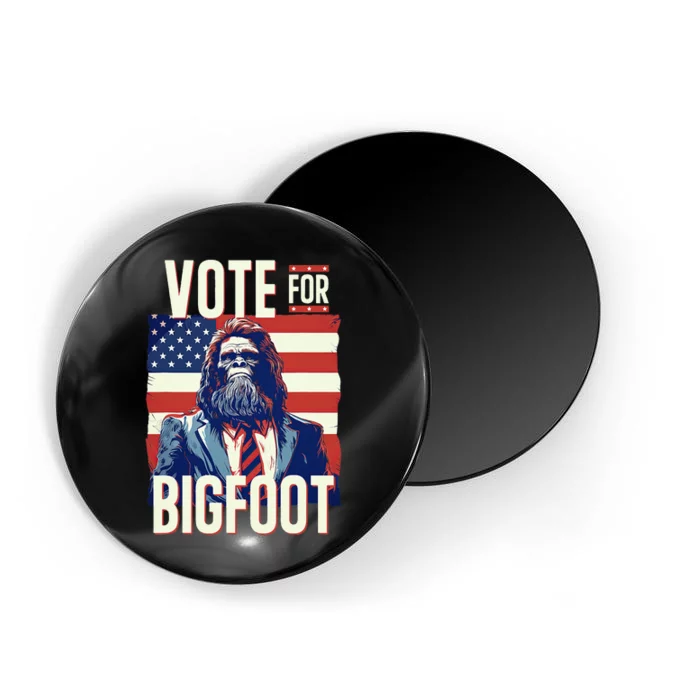 Bigfoot For President Election Vote Sasquatch Usa Flag 2024 Magnet