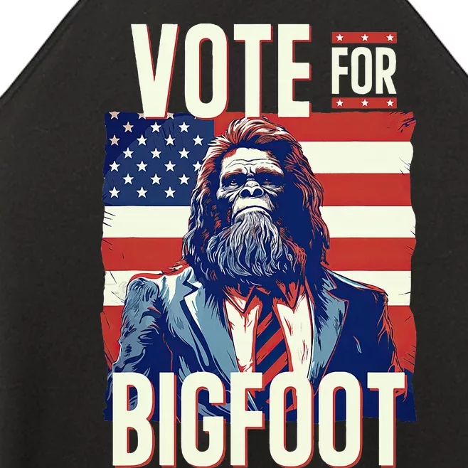 Bigfoot For President Election Vote Sasquatch Usa Flag 2024 Women’s Perfect Tri Rocker Tank