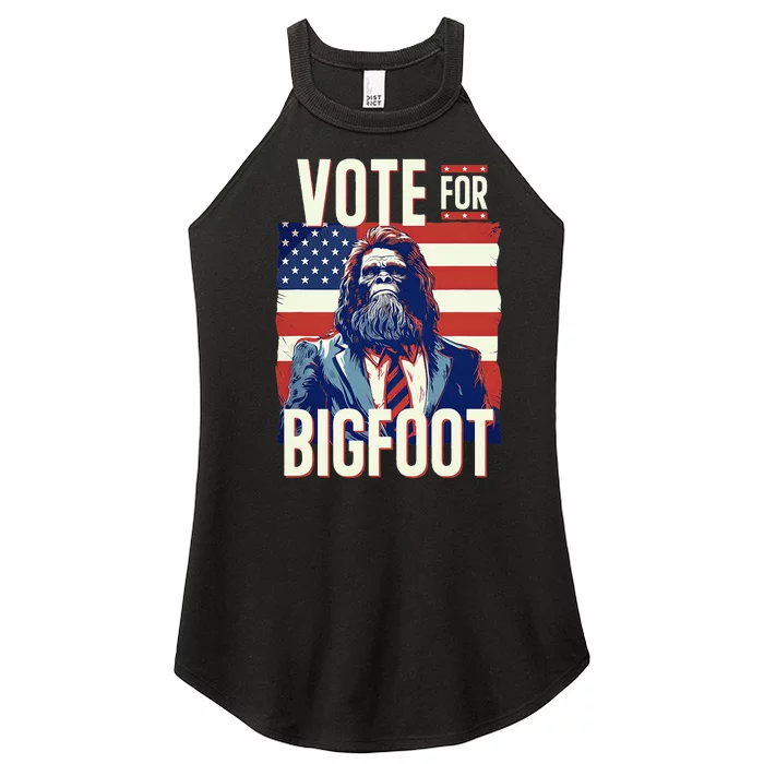 Bigfoot For President Election Vote Sasquatch Usa Flag 2024 Women’s Perfect Tri Rocker Tank