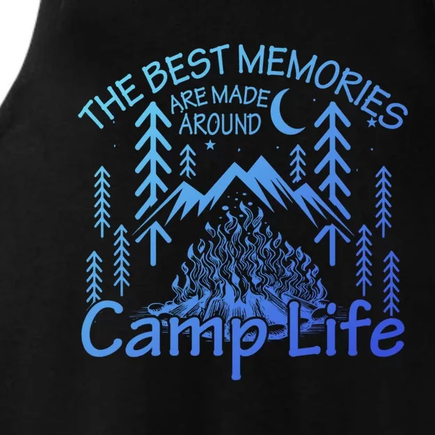 Bonfires Fire Pit Camping Best Memories Made Around Campfire Funny Gift Ladies Tri-Blend Wicking Tank