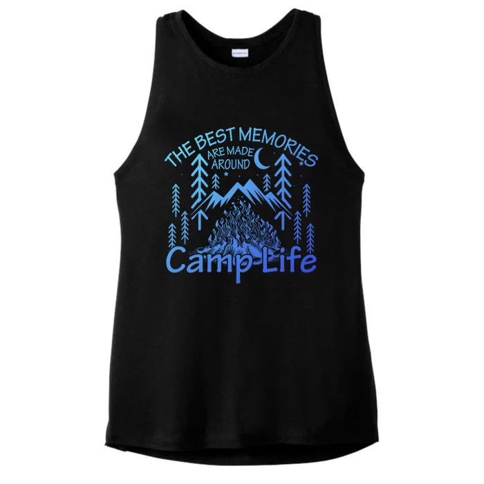 Bonfires Fire Pit Camping Best Memories Made Around Campfire Funny Gift Ladies Tri-Blend Wicking Tank