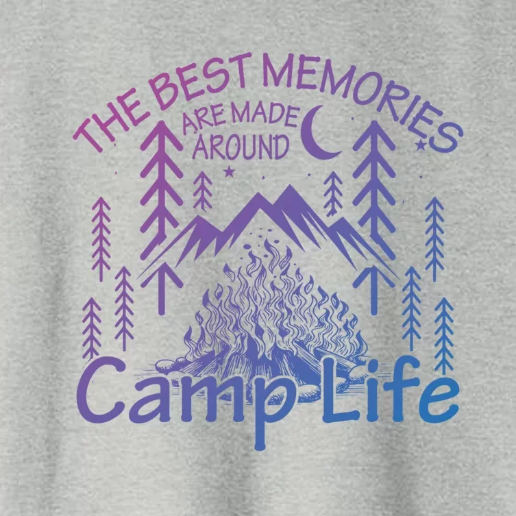 Bonfires Fire Pit Camping Best Memories Made Around Campfire Funny Gift Women's Crop Top Tee