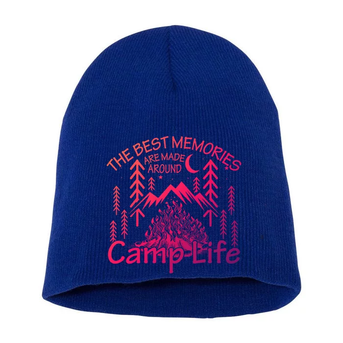 Bonfires Fire Pit Camping Best Memories Made Around Campfire Funny Gift Short Acrylic Beanie