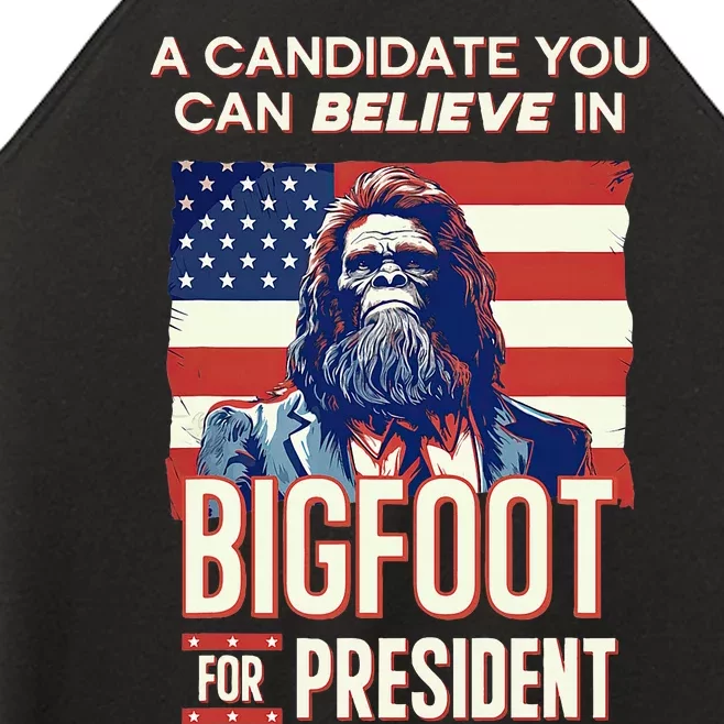 Bigfoot For President Believe Vote Elect Sasquatch Candidate Women’s Perfect Tri Rocker Tank