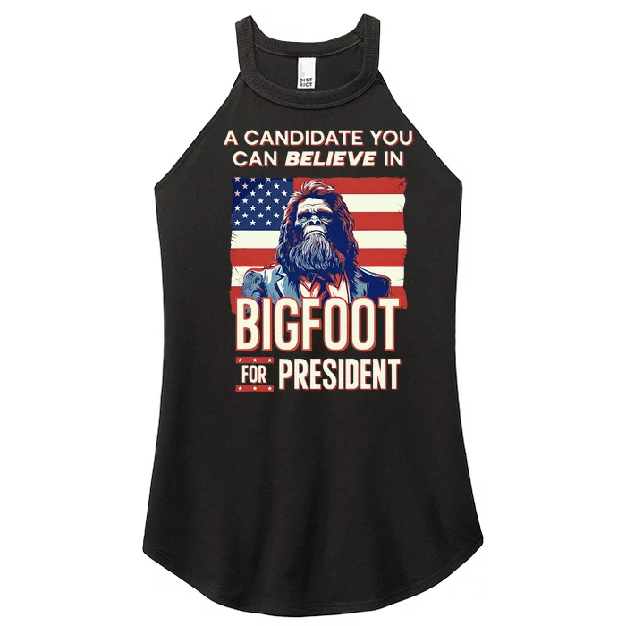 Bigfoot For President Believe Vote Elect Sasquatch Candidate Women’s Perfect Tri Rocker Tank