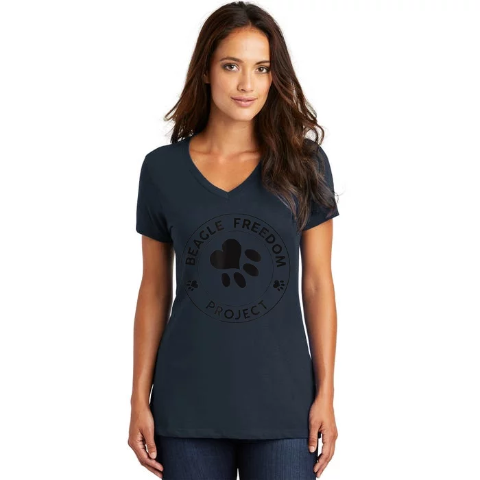 Beagle Freedom Project Rescue Dogs Free The Beagles Women's V-Neck T-Shirt