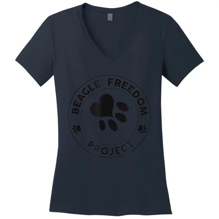 Beagle Freedom Project Rescue Dogs Free The Beagles Women's V-Neck T-Shirt