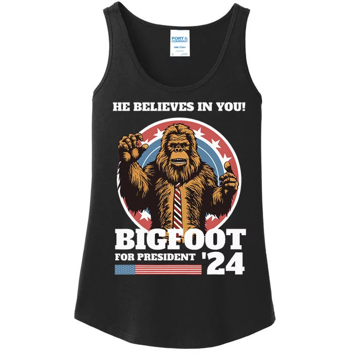 Bigfoot For President 2024 Ladies Essential Tank