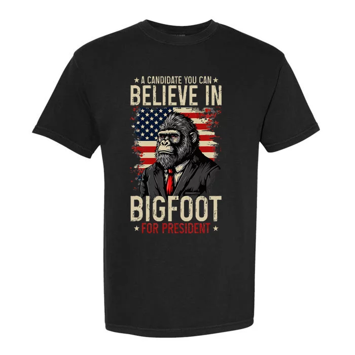 Bigfoot For President Election 2024 Funny Vote Sasquatch USA Garment-Dyed Heavyweight T-Shirt