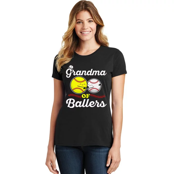 Ballers Family Quote for your Baseball Softball Grandma Women's T-Shirt