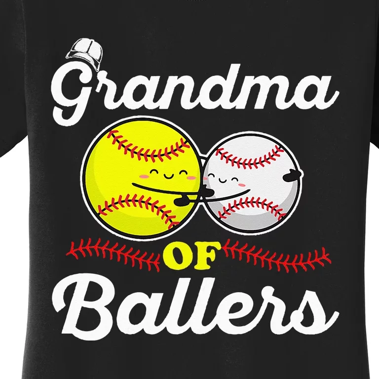 Ballers Family Quote for your Baseball Softball Grandma Women's T-Shirt