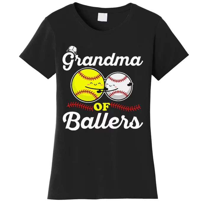 Ballers Family Quote for your Baseball Softball Grandma Women's T-Shirt