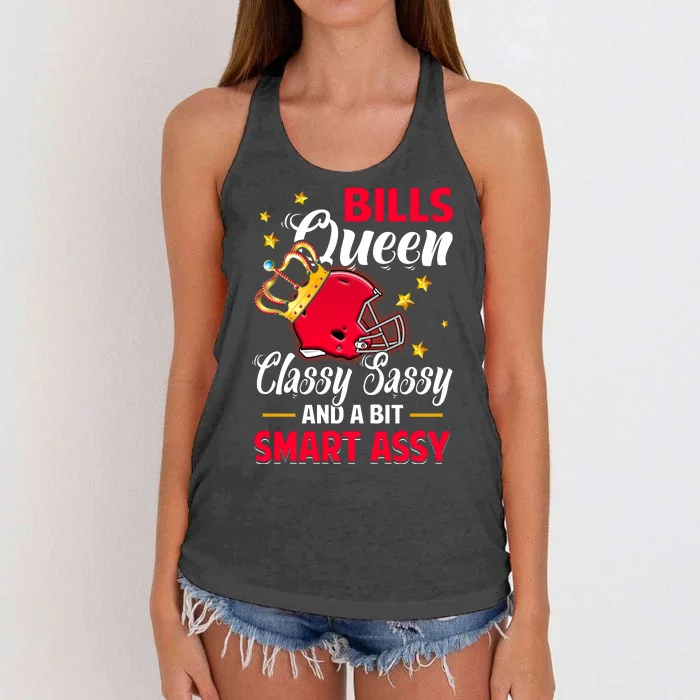 Buffalo Football Queen Classy Sassy And A Bit Smart Assy Women's Knotted Racerback Tank