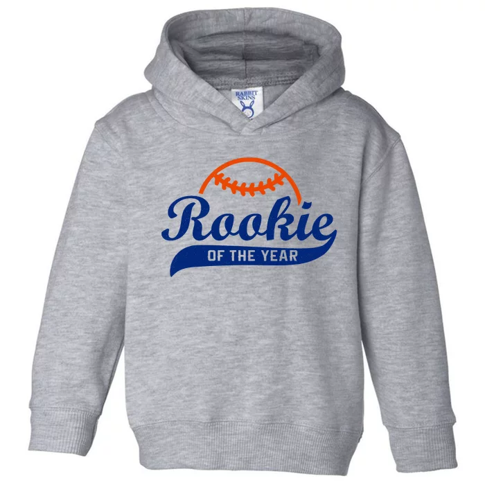 Baseball Funny Retro Rookie Of The Year Toddler Hoodie