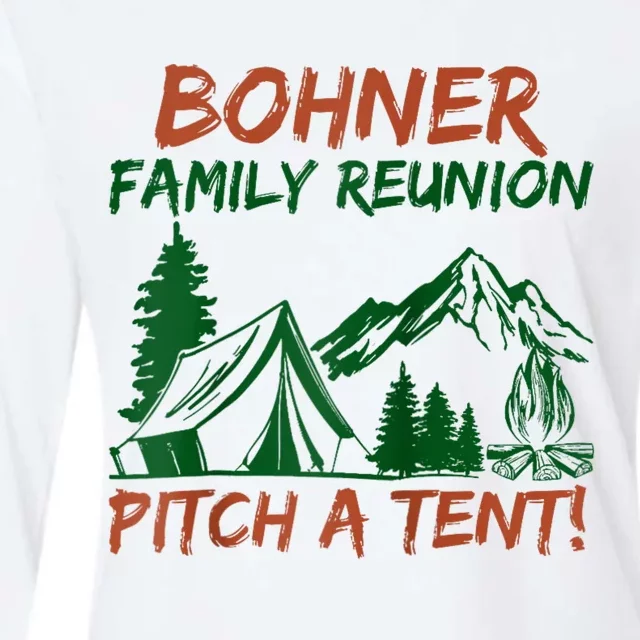 Bohner Family Reunion Pitch A Tent Womens Cotton Relaxed Long Sleeve T-Shirt