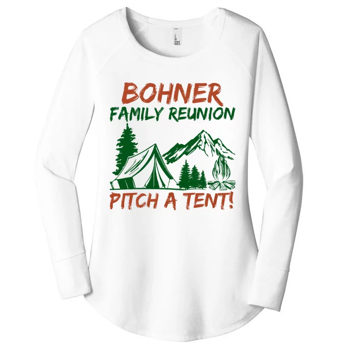 Bohner Family Reunion Pitch A Tent Funny Camping Women's Perfect Tri Tunic Long Sleeve Shirt